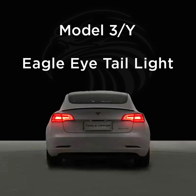 Hovedbilde Dynamiske "Eagle Eye" LED baklamper Tesla Model 3 & Y