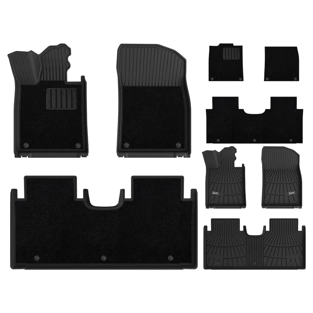3W All Weather Car Mats for Xpeng P7+