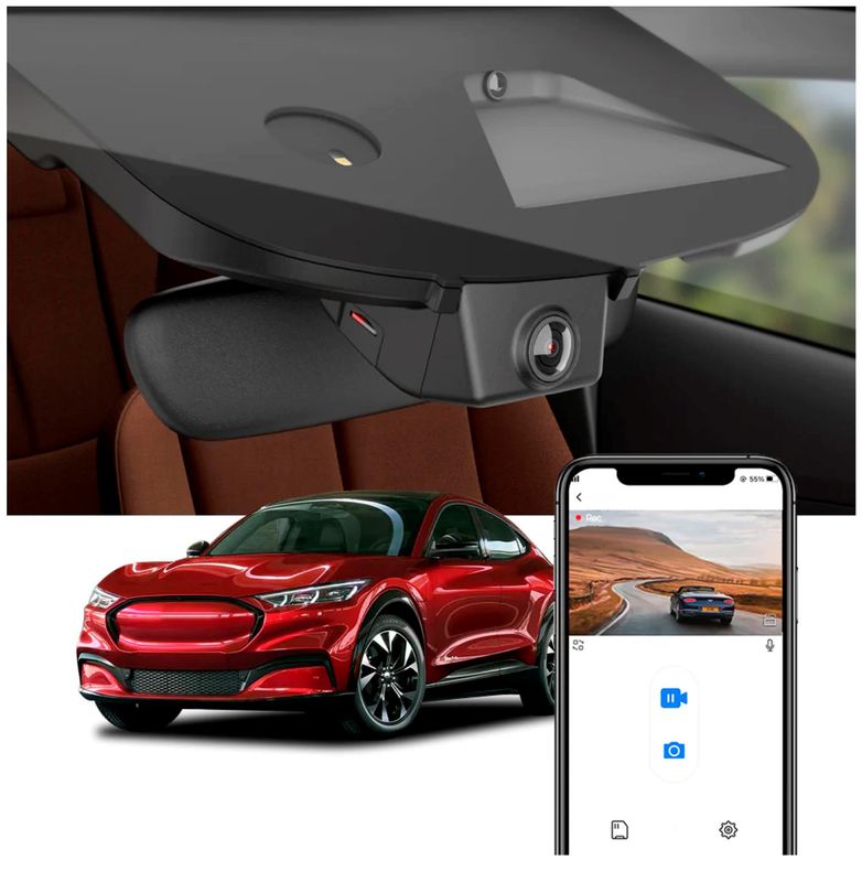 Ford Mustang Mach-e FITCAMX Plug & Play 4K Dashcam(front+back)