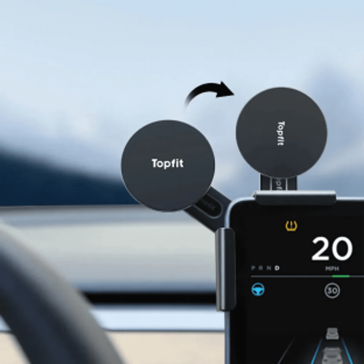 Cellphone mount w/ Qi-charging Tesla Model 3 & Y