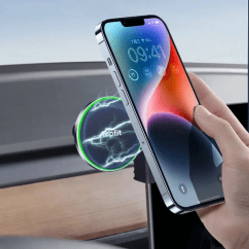 Cellphone mount w/ Qi-charging Tesla Model 3 & Y